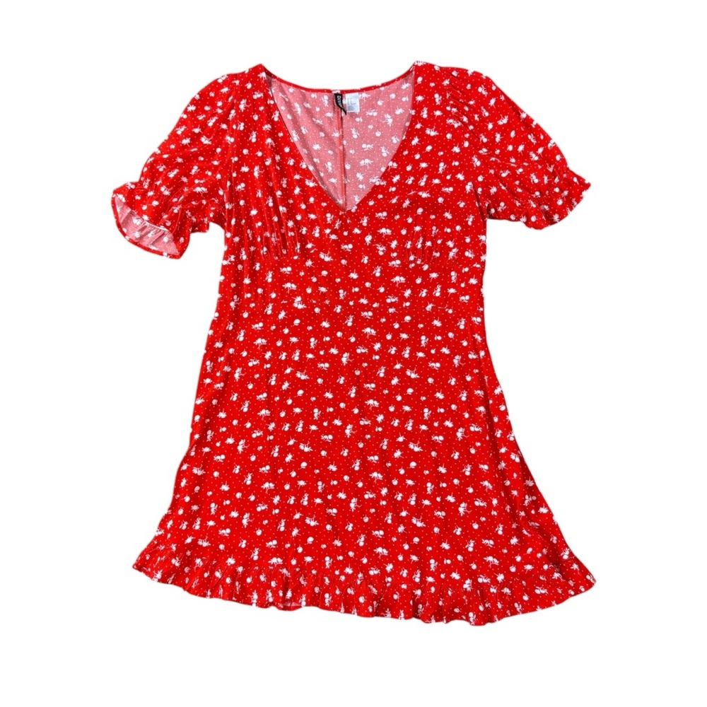 Woman’s Divided red and white floral dress size L